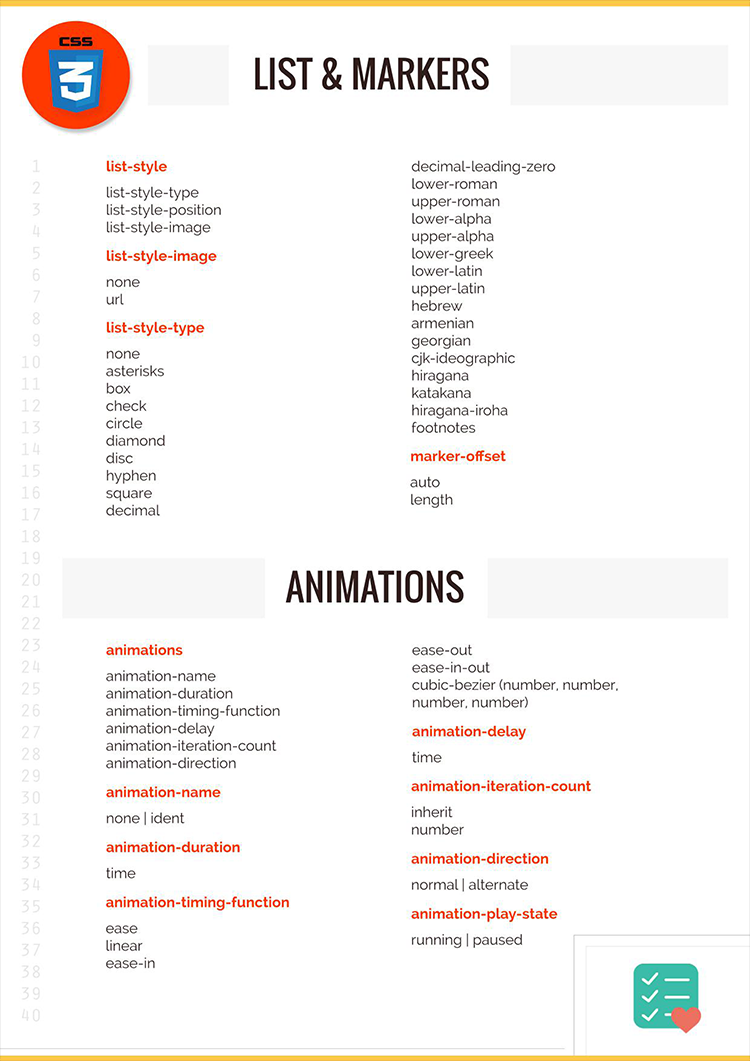 CSS Komutları Tablosu (CSS Sheets)